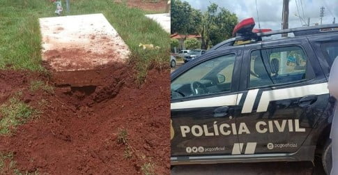 Homem é preso por violar túmulo de sogra após discursão com amásia, em Santa Rosa de Goiás