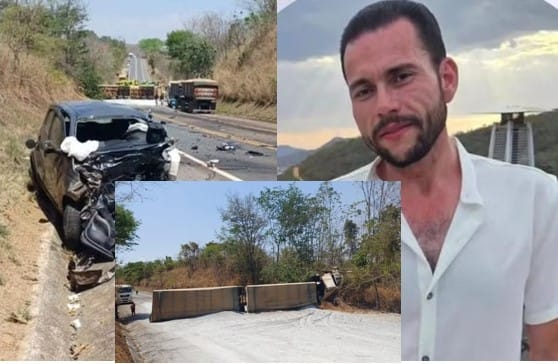 Engenheiro morre após bater de frente com carreta na BR-414, em Cocalzinho de Goiás